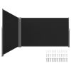 VEVOR 236" x 71"Black Retractable Awnig-Rugged Full Aluminum Rust-Proof Patio Sunshine Privacy Divider Wind Screen. Longer Service Life, Suitable for