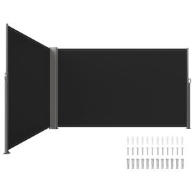 VEVOR 236" x 71"Black Retractable Awnig-Rugged Full Aluminum Rust-Proof Patio Sunshine Privacy Divider Wind Screen. Longer Service Life, Suitable for