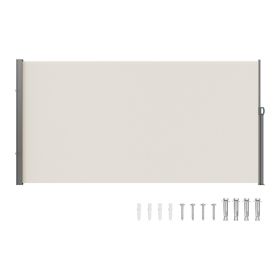 VEVOR Retractable Side Awning, 71''x 138'' Outdoor Privacy Screen, 180g Polyester Water-proof Retractable Patio Screen