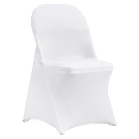 VEVOR White Stretch Spandex Chair Covers - 12 PCS, Folding Kitchen Chairs Cover, Universal Washable Slipcovers Protector, Removable Chair Seat Covers,