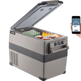 VEVOR 12 Volt Refrigerator 45L(48qt) Fast Cooling Portable Freezer with App Control(-4��F~68��F) Car Fridge with 12/24v DC & 110-240v AC for Travel, C
