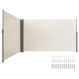 VEVOR Beige Retractable 63''*236'' Awning-Rugged Full Aluminum Rust-Proof; Patio Sunshine Screen; Privacy Divider; Wind Screen. Longer Service Life, S