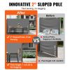 VEVOR Retractable Side Awning, 63''x 118'' Full Aluminum Rust-Proof Outdoor Privacy Screen, Folding Room Divider Wind Screen for Patio Sun Shade, Back