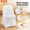VEVOR White Stretch Spandex Chair Covers - 30 PCS, Folding Kitchen Chairs Cover, Universal Washable Slipcovers Protector, Removable Chair Seat Covers,