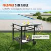 VEVOR Outdoor Grill Dining Cart with Double-Shelf, BBQ Movable Food Prep Table, Multifunctional Foldable Iron Table Top, Portable Modular Carts for Pi