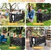 RAINBEAN Collapsible Wagon Cart Foldable Heavy Duty Folding Wagon Large Capacity Shopping Cart Utility for Camping Garden Beach Sports Fishing, Black