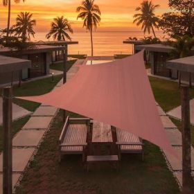 Artpuch Custom Size Rust Red Sun Shade Sail Triangle Canopy 185 GSM Durable Fabric UV Block Awning for Outdoor Patio Garden Backyard (Customized (Color: Rust Red, size: 07'x18')