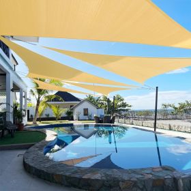 Artpuch Custom Size 16'X26'X26' Sand Sun Shade Sail Triangle Canopy 185 GSM Durable Fabric UV Block Awning for Outdoor Patio Garden Backyard (Cus (size: 17X26X26)