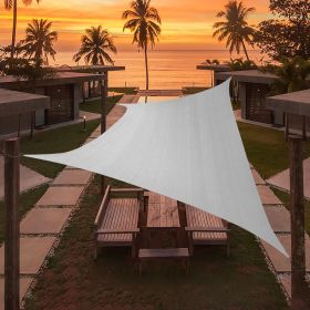 Artpuch Custom Size Light Gray Sun Shade Sail Triangle Canopy 185 GSM Durable Fabric UV Block Awning for Outdoor Patio Garden Backyard (Customize (Color: Light Gray, size: 18'X21')